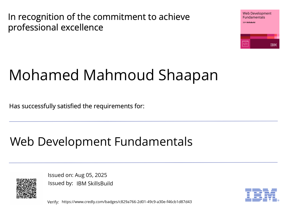 certifical from IBM